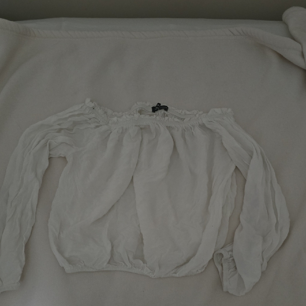 Brandy Melville White Smocked Blouse